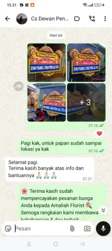 Testimonial Papan Bunga Pernikahan babakan kalanganyar